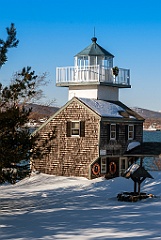 Rockland Harbor SW Light in Holiday Season in Maine